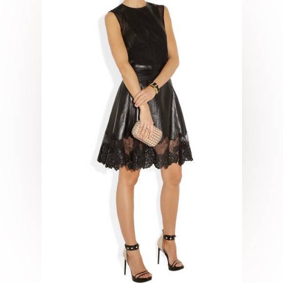 Jason Wu lambskin and lace skirt size 6 - Picture 4 of 10